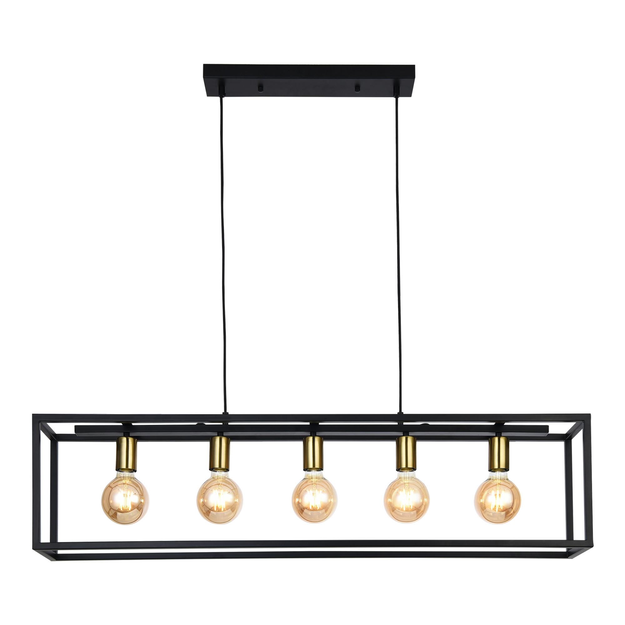 lux.pro Hängeleuchte Schwarz 110x26x16 cm