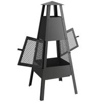 FEUERSTELLE Kohlenstoffstahl Schwarz - Schwarz, Metall (40.5/97/41cm) - Outsunny