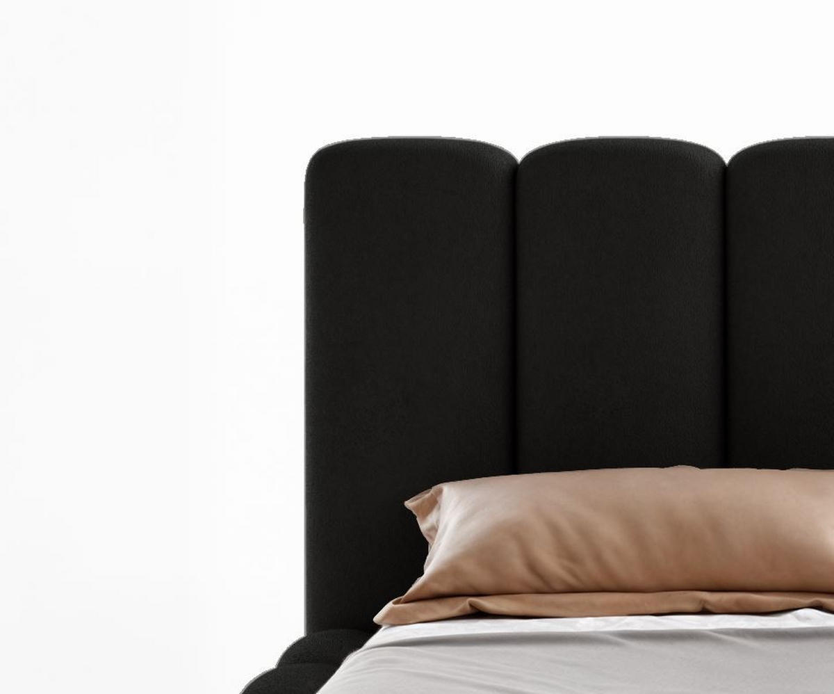 POLSTERBETT VELORA 200x200 SCHWARZ - Schwarz, Textil (200/200cm) - Luxkor24