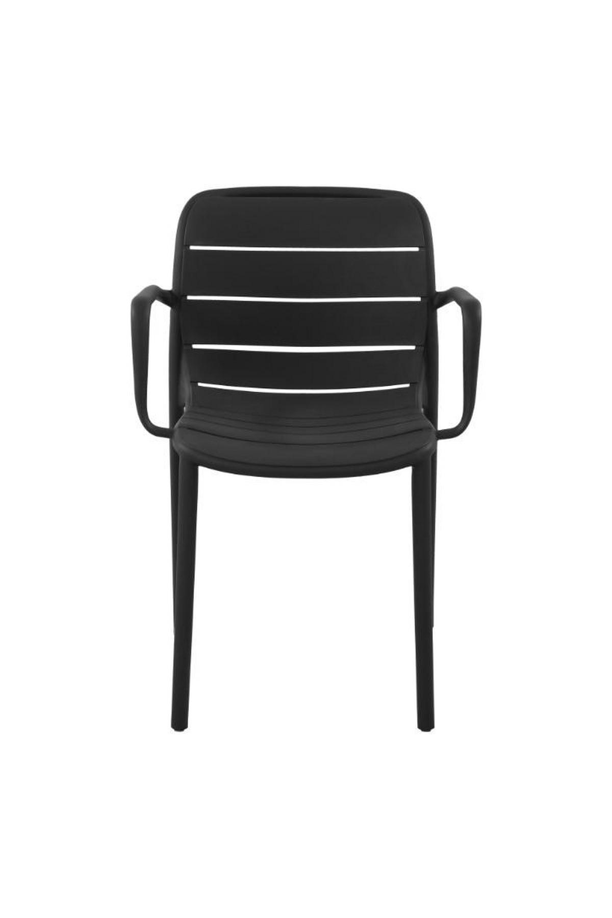 GARTENSTUHL, Silja, Schwarz, Kunststoff, 55 x 57 x 80 cm - Schwarz, Kunststoff (55/80/57cm) - ebuy24