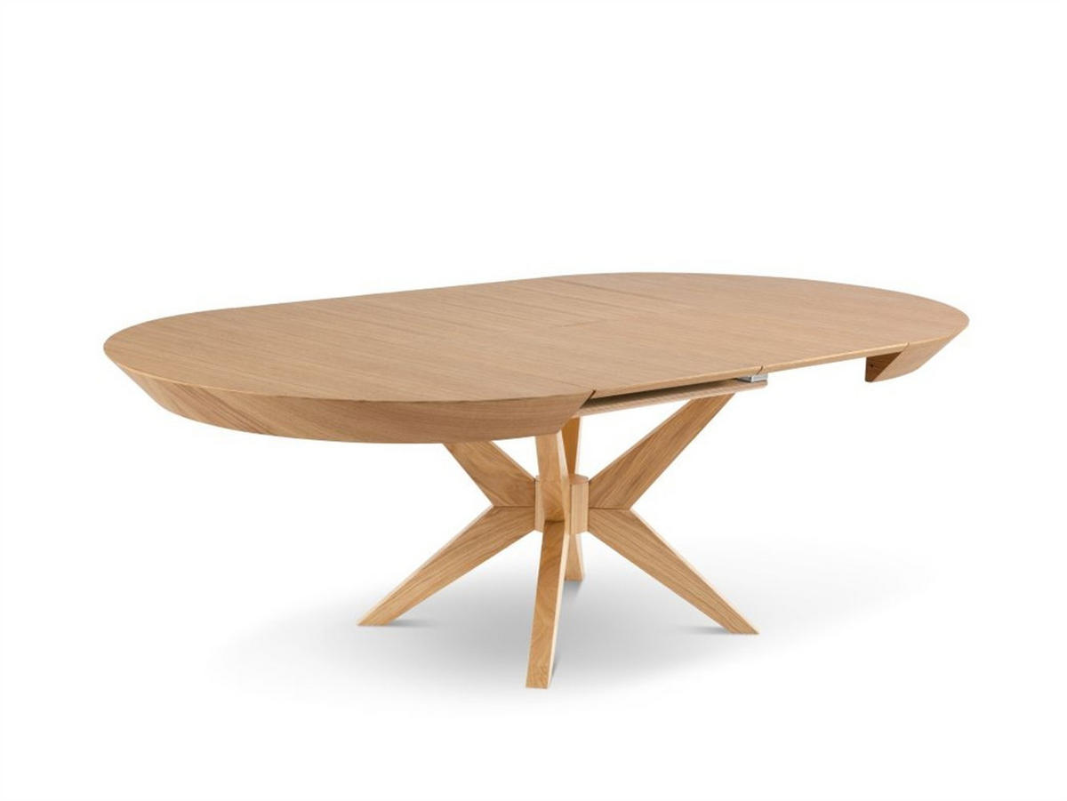 ESSTISCH OVALIS Ausziehbar 120 - 220 / 120 x 76 cm - Eichefarben, Holz (120/120/76cm) - MASSENO