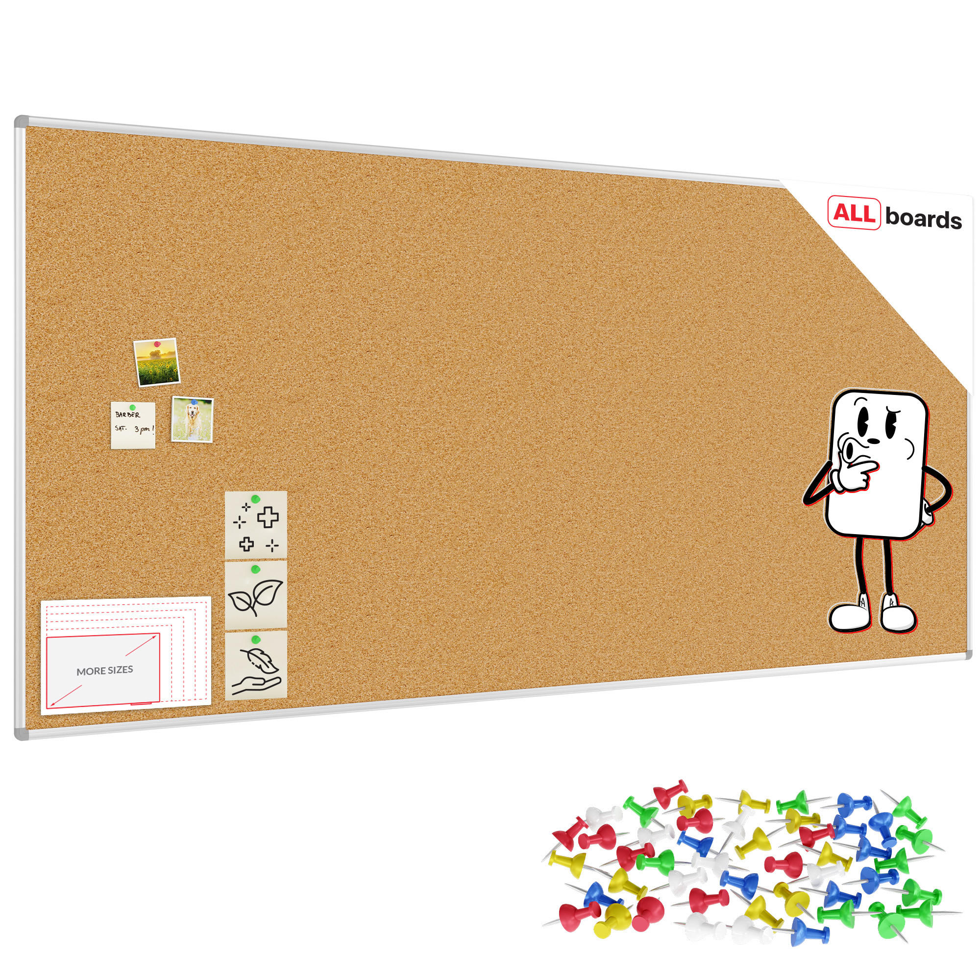 PINNWAND mit Alurahmen 250x120cm - Braun, Metall (250/120/1.6cm) - ALLboards