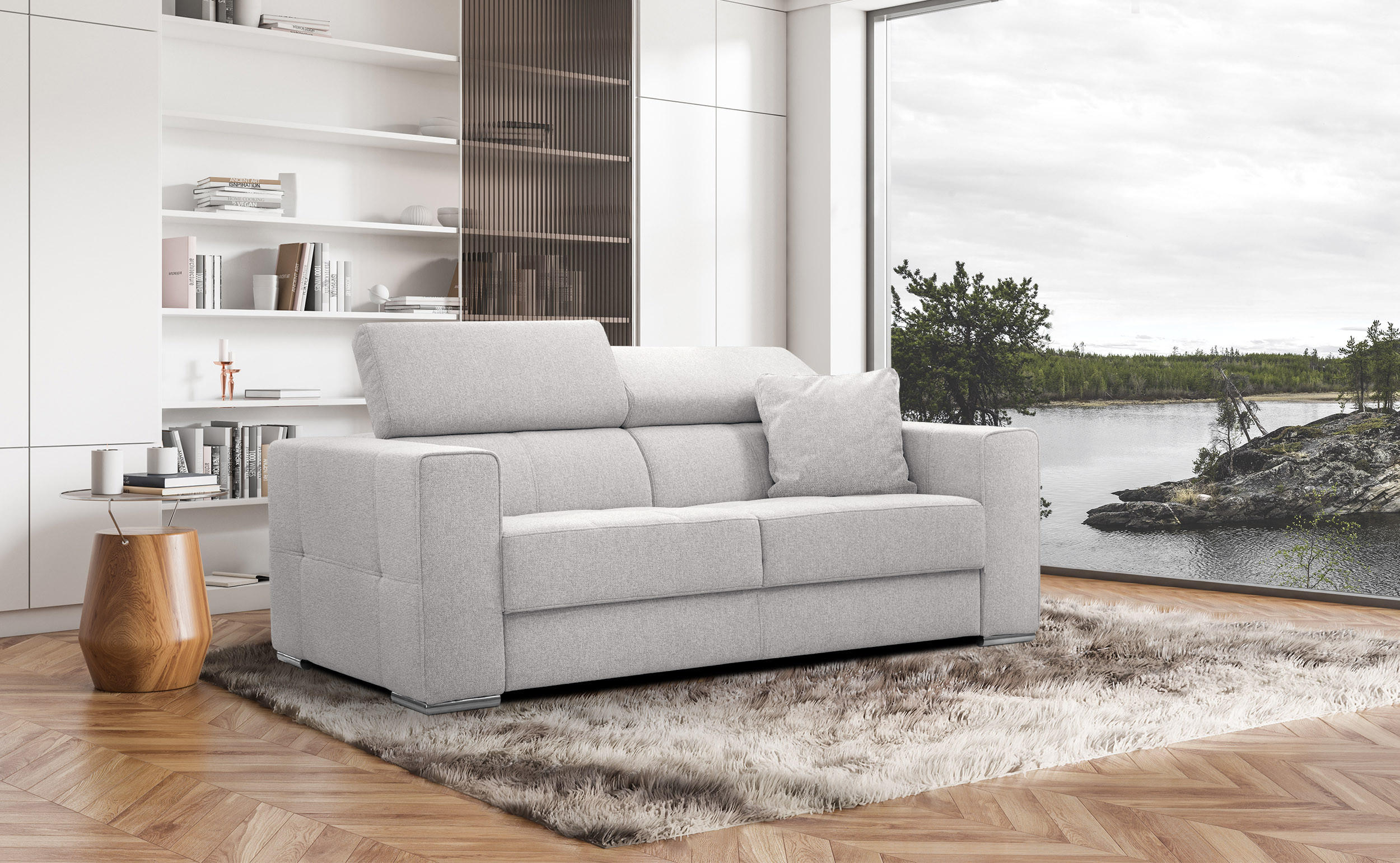 SOFA QUARTZ 3-Sitzer, creme - Creme, Holzwerkstoff/Textil (202/80/102cm) - Courtois Laville