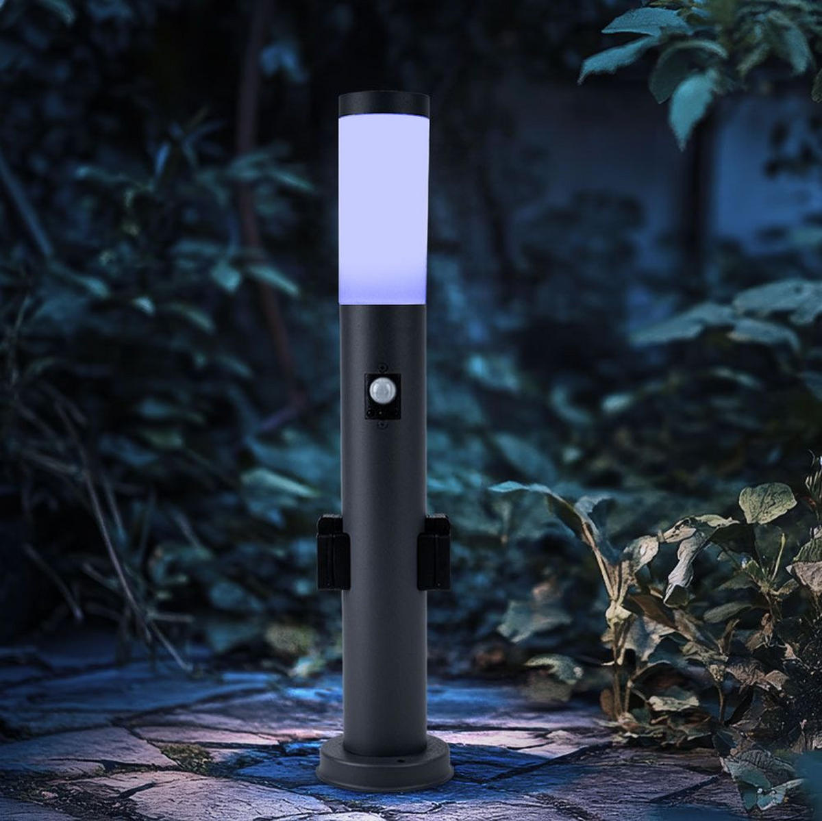 LED STEHLEUCHTE Edelstahl Anthrazit - Anthrazit, Kunststoff (7.6/7.6/60cm)