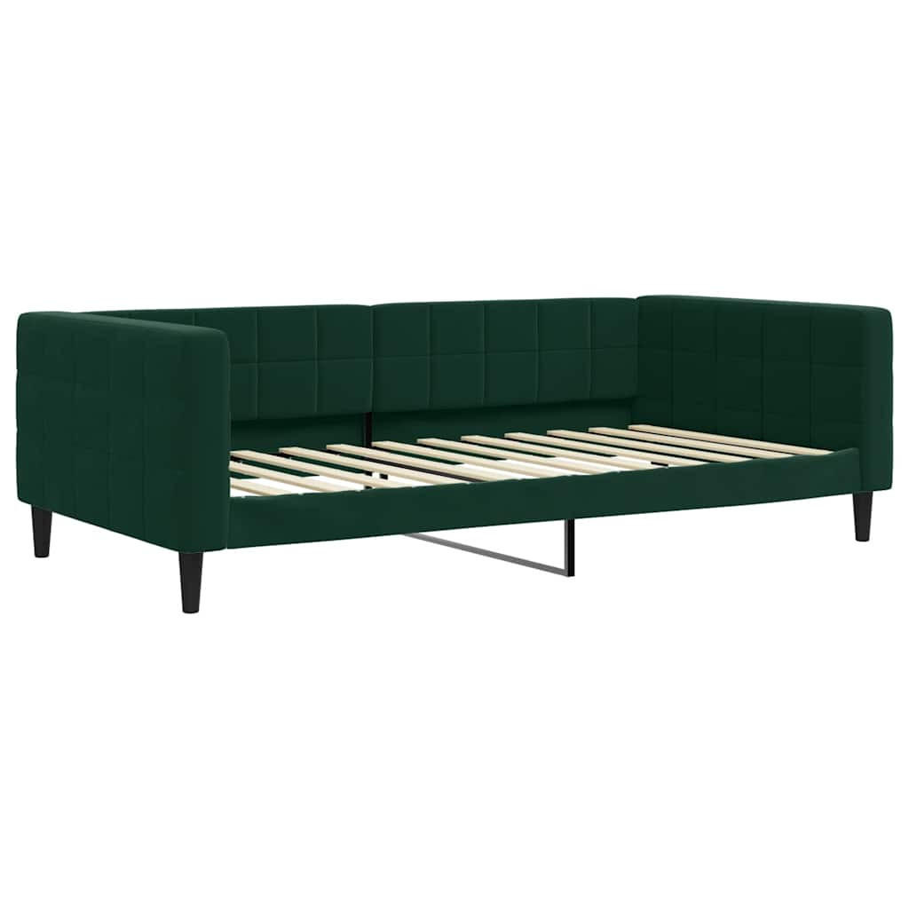 TAGESBETT Dunkelgrün 100/200 Cm Samt - Grün, Textil (100/200cm) - vidaXL