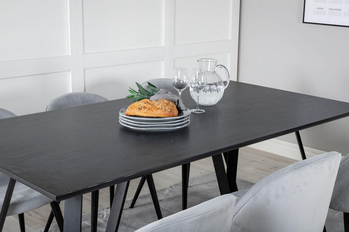 TISCHGRUPPE Grau - Grau, Holzwerkstoff (90/75/180cm) - ebuy24