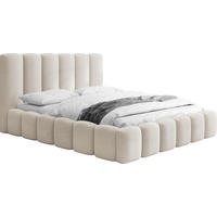 POLSTERBETT Serenity mit Bettkasten, Beige Samt 120x200 cm - Beige/Birkefarben, Holzwerkstoff/Kunststoff (120/200cm) - WFL GROUP