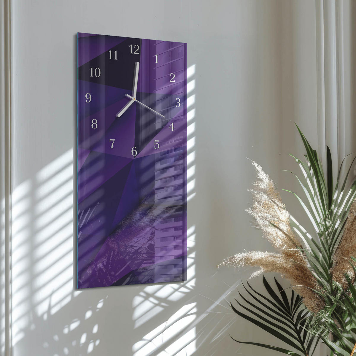 WANDUHR 30x60 cm - Kalziumkarbonat - Lila, Glas (30/60/0.4cm) - TULUP