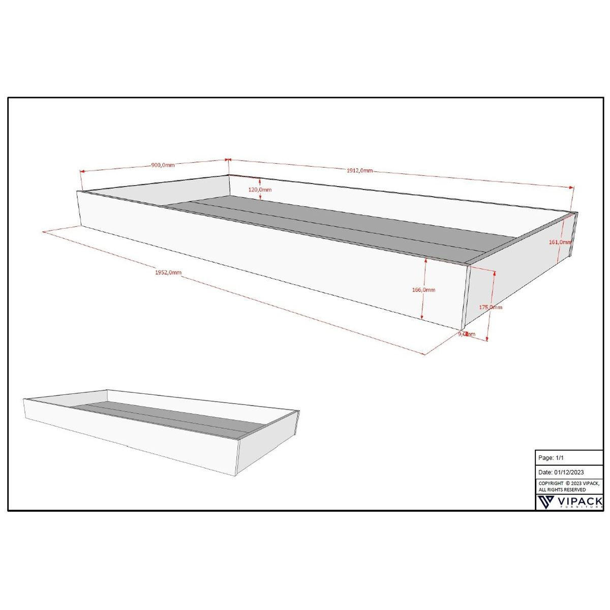 HAUSBETT Kelci 90x200 mit Dach und Textilhimmel Buche massiv natur - Buchefarben, Holz (90/200cm) - 58aufmkessel