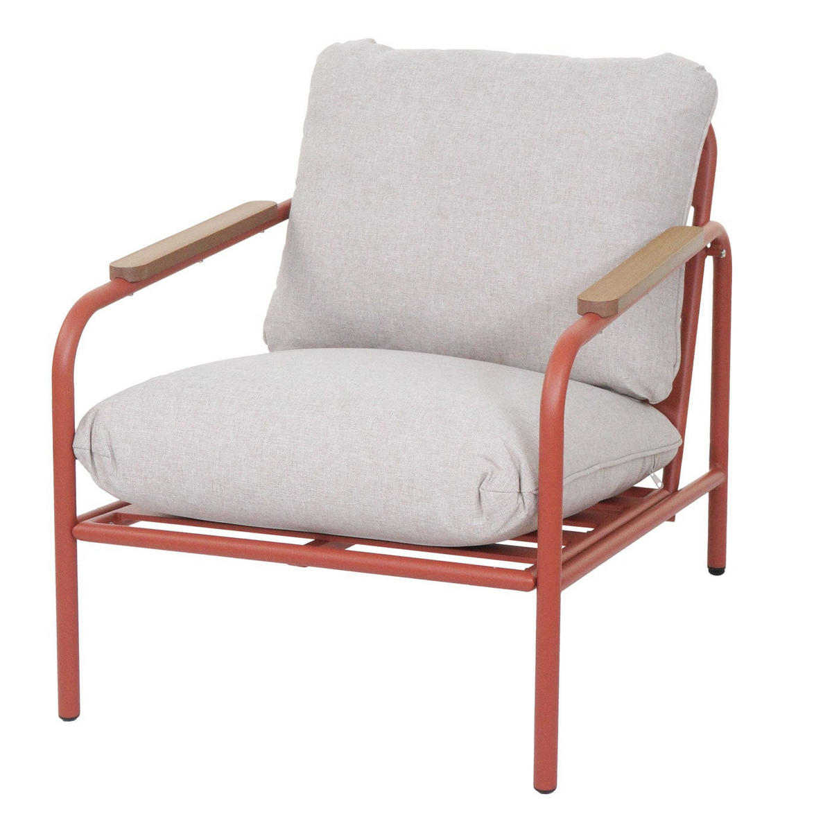 GARTENBANK Aluminium 81x125x81cm 2-Sitzer Terrakotta - Beige/Rot, Metall (125/81/81cm) - PROREGAL