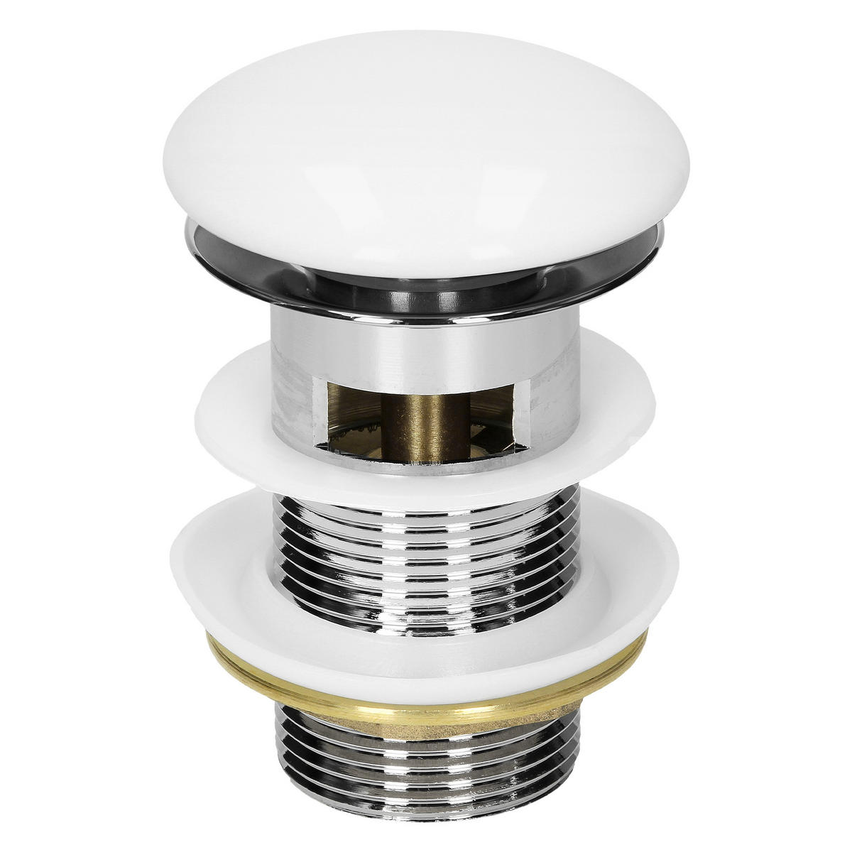 WASCHBECKEN Weiß 57x19,5x48,5 cm mit Ablaufgarnitur - Weiß, Metall (48.5/19.5/57cm) - LuxeBath