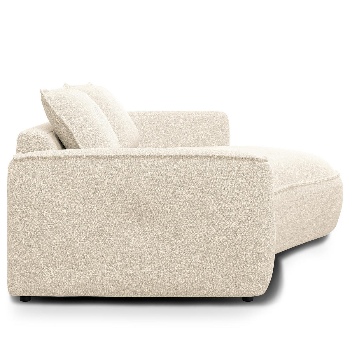 2,5-SITZER SOFA - Creme/Schwarz, Textil (217/82/156cm) - home24