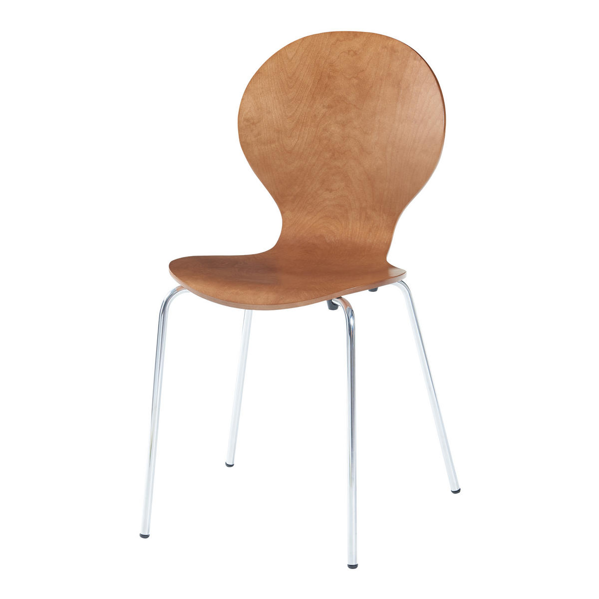 ESSZIMMERSTUHL-SET 4 TLG. Etne - Chromfarben/Walnussfarben, Holz/Metall (48/85/50cm) - [en.casa]