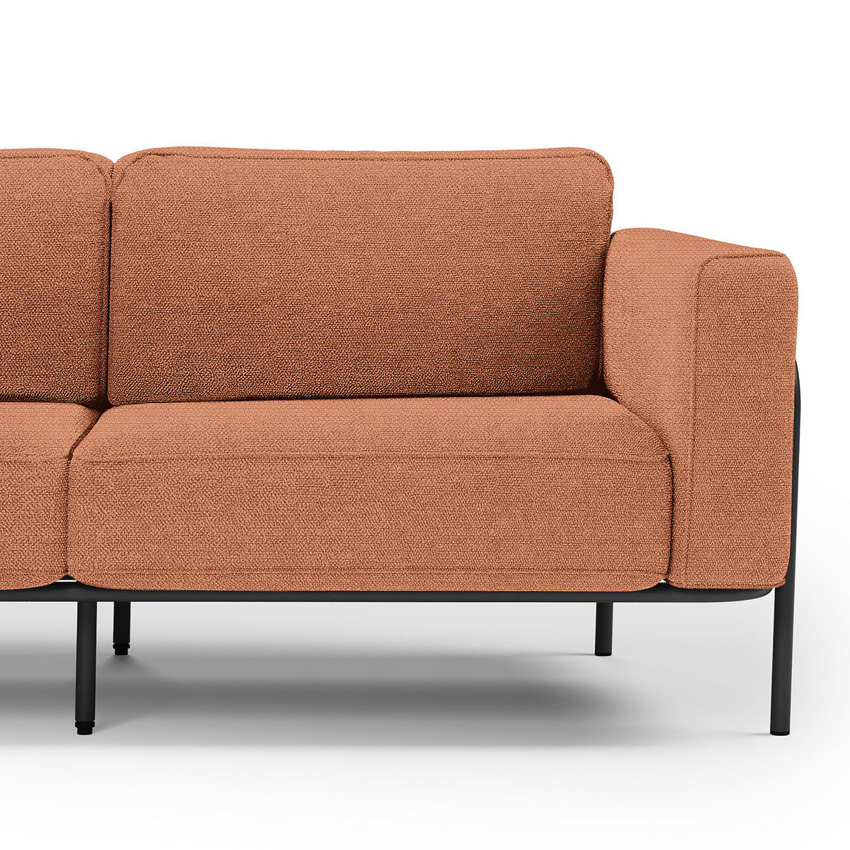 OUTDOOR-ECKSOFA - Rosa, Textil/Metall (247/76/247cm) - home24