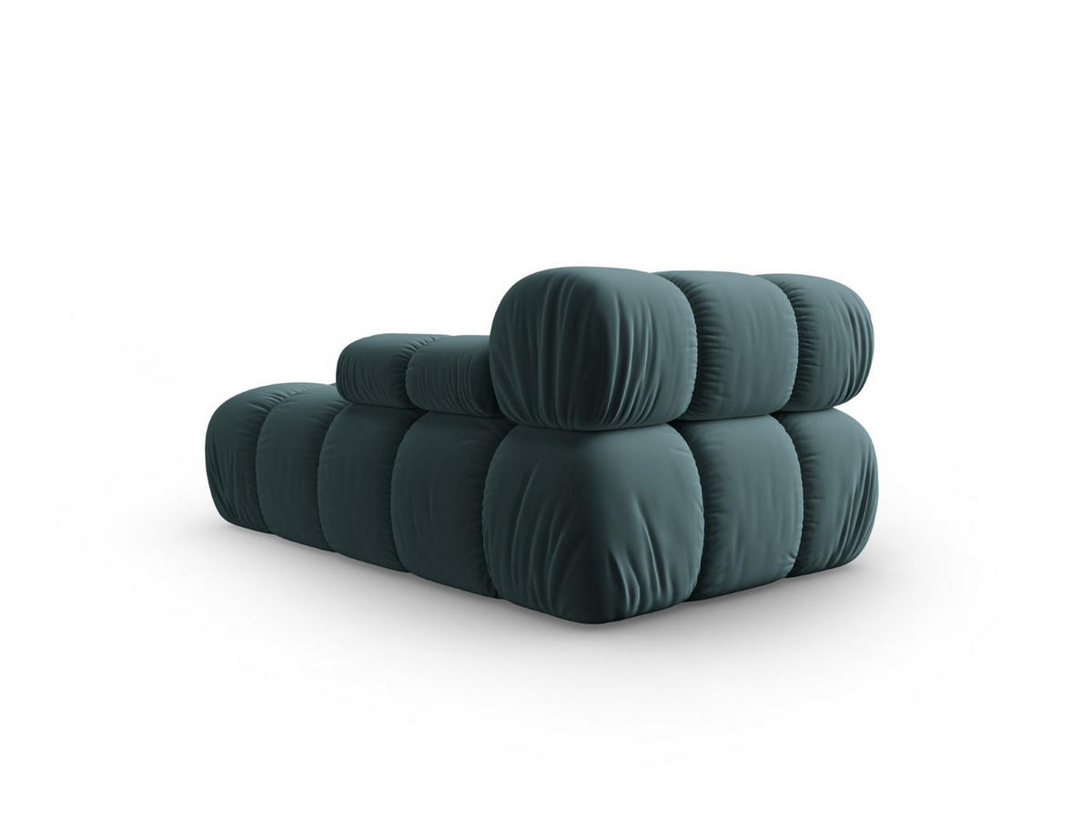 CHAISELONGUE rechts Bellis aus Samt petrol - Petrol, Textil (97/62/157cm) - Micadoni