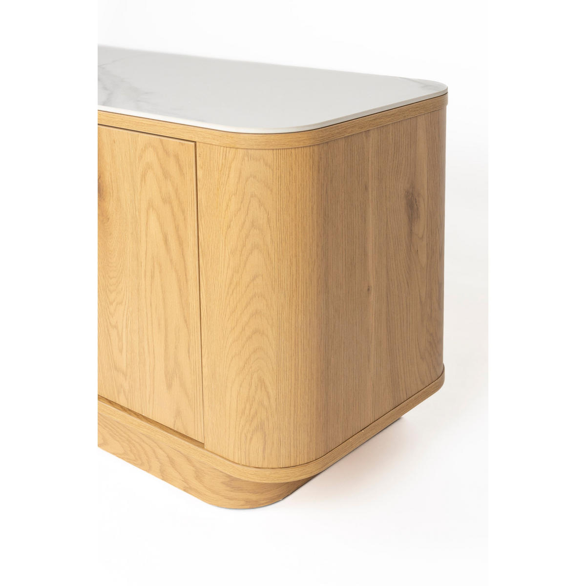 LOWBOARD Almira Niedrig 180 cm / Marmoroptik Natural - Naturfarben, Holzwerkstoff (180/50/40cm) - Housecraft Living