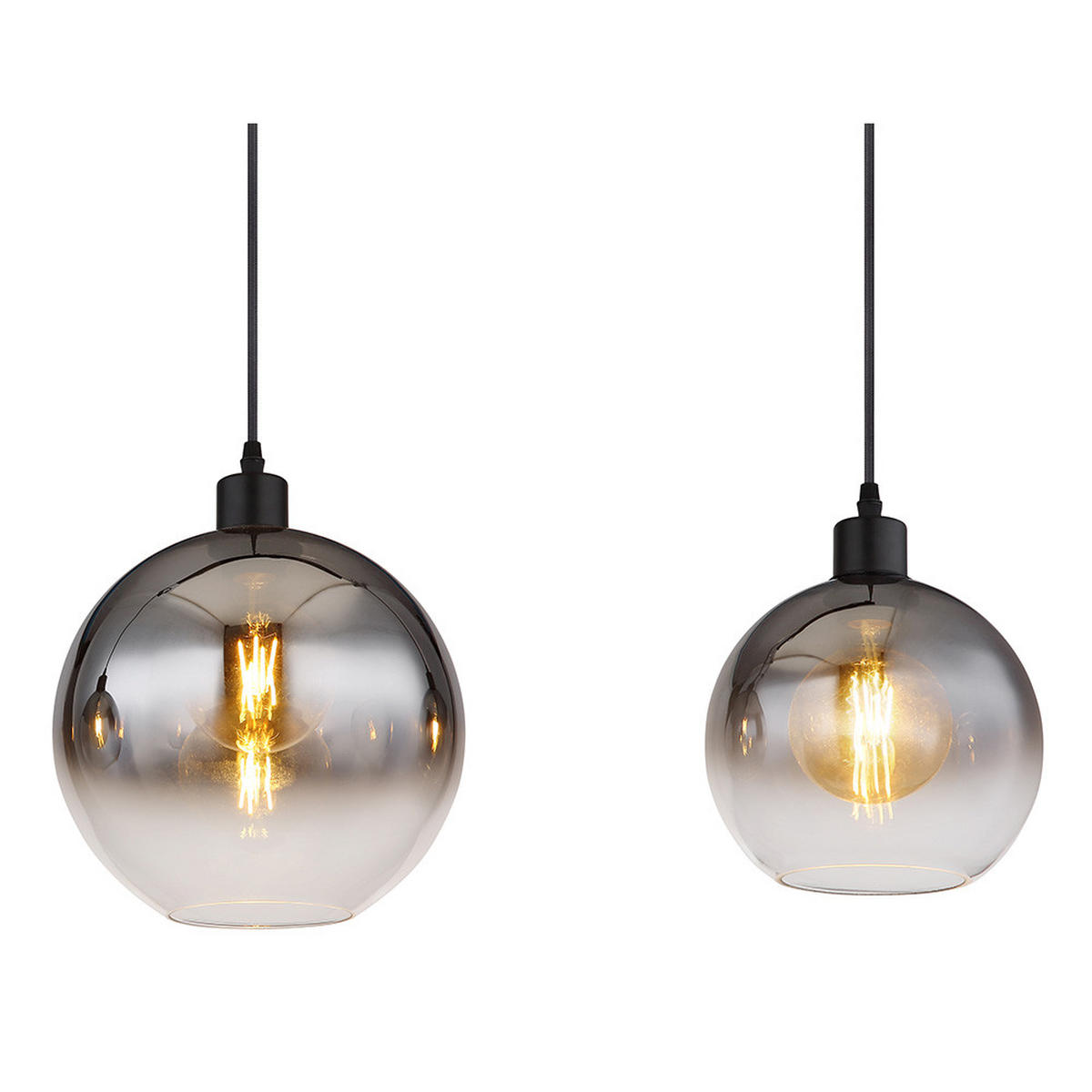 HÄNGELEUCHTE Rauchglas Grau 3-flammig - Grau, Glas (95/25/120cm) - Globo Lighting