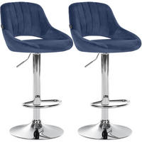 BARHOCKER Milet Set 85x47x48 cm Blau - Blau, Textil (47/85/48cm) - furnicato