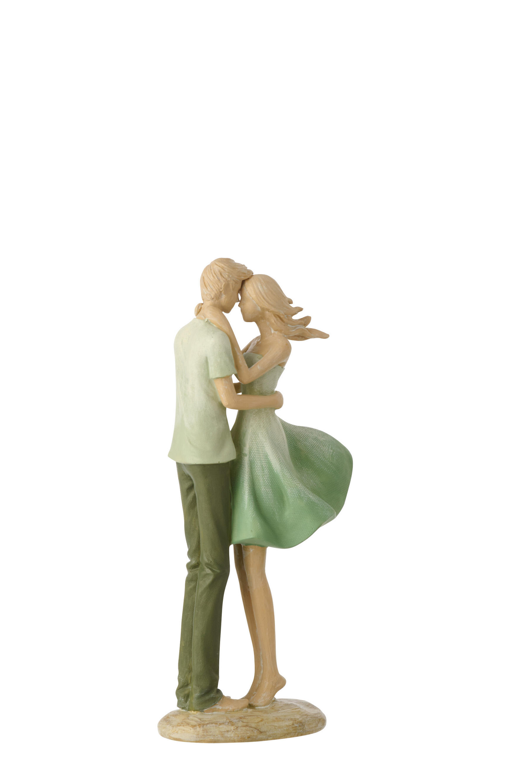 FIGUR PAAR MANN + FRAU - Grün, Glas/Naturmaterialien (7.5/25/11.5cm) - J-Line