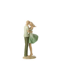 FIGUR PAAR MANN + FRAU - Grün, Glas/Naturmaterialien (7.5/25/11.5cm) - J-Line
