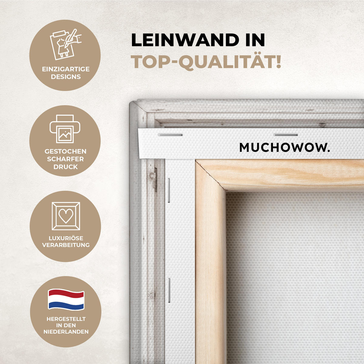 LEINWANDBILD Fenster - Meer - Küste - Natur - Ausblick - Strand - Wattenmeer 40x30 cm - Beige, Textil (40/30cm) - MuchoWow