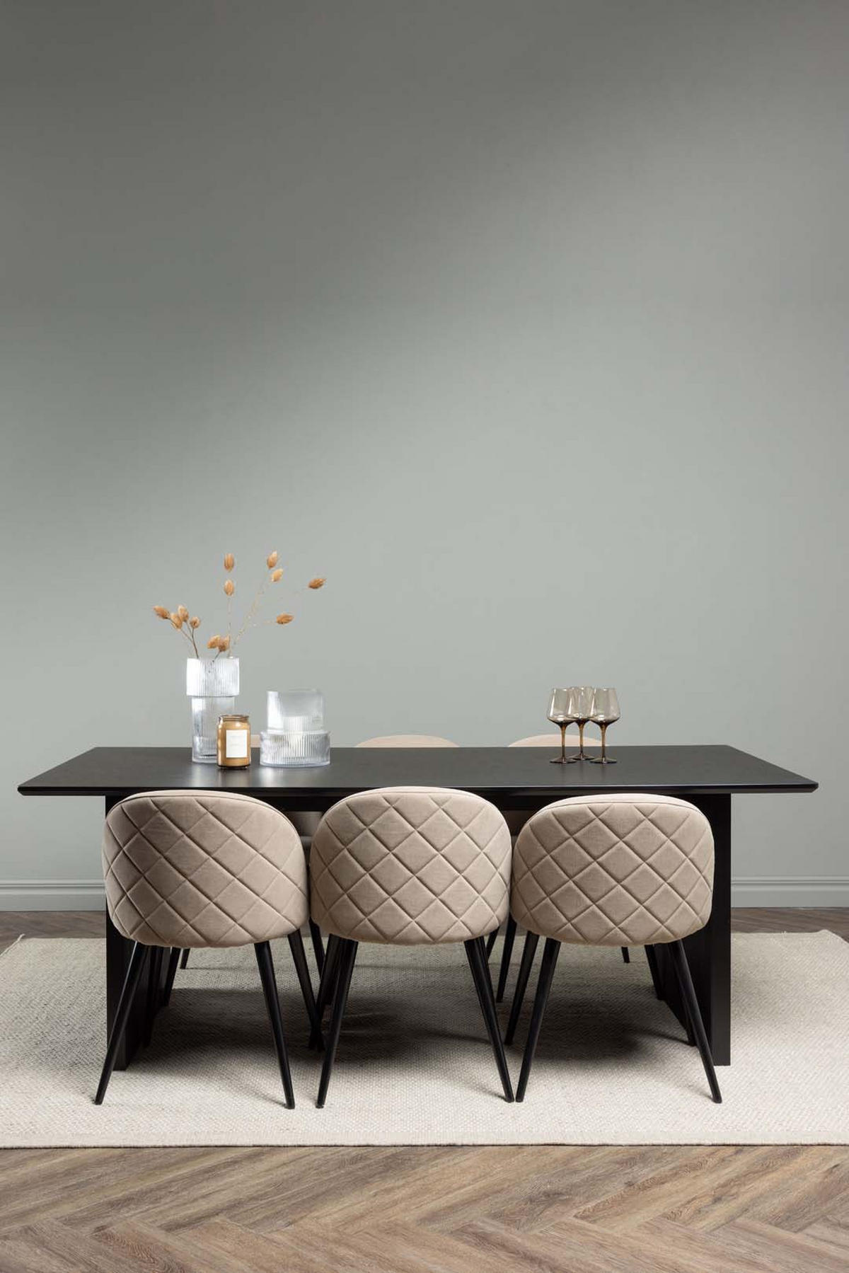 TISCHGRUPPE Schwarz - Schwarz, Holzwerkstoff (100/75/200cm) - ebuy24
