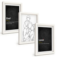 BILDER SET 3er Set - 20x30 cm Weißer Rahmen - Familiengeschichte, Kunst, Liebe, Vaterschaft - Weiß, Kunststoff (20/30cm) - TULUP