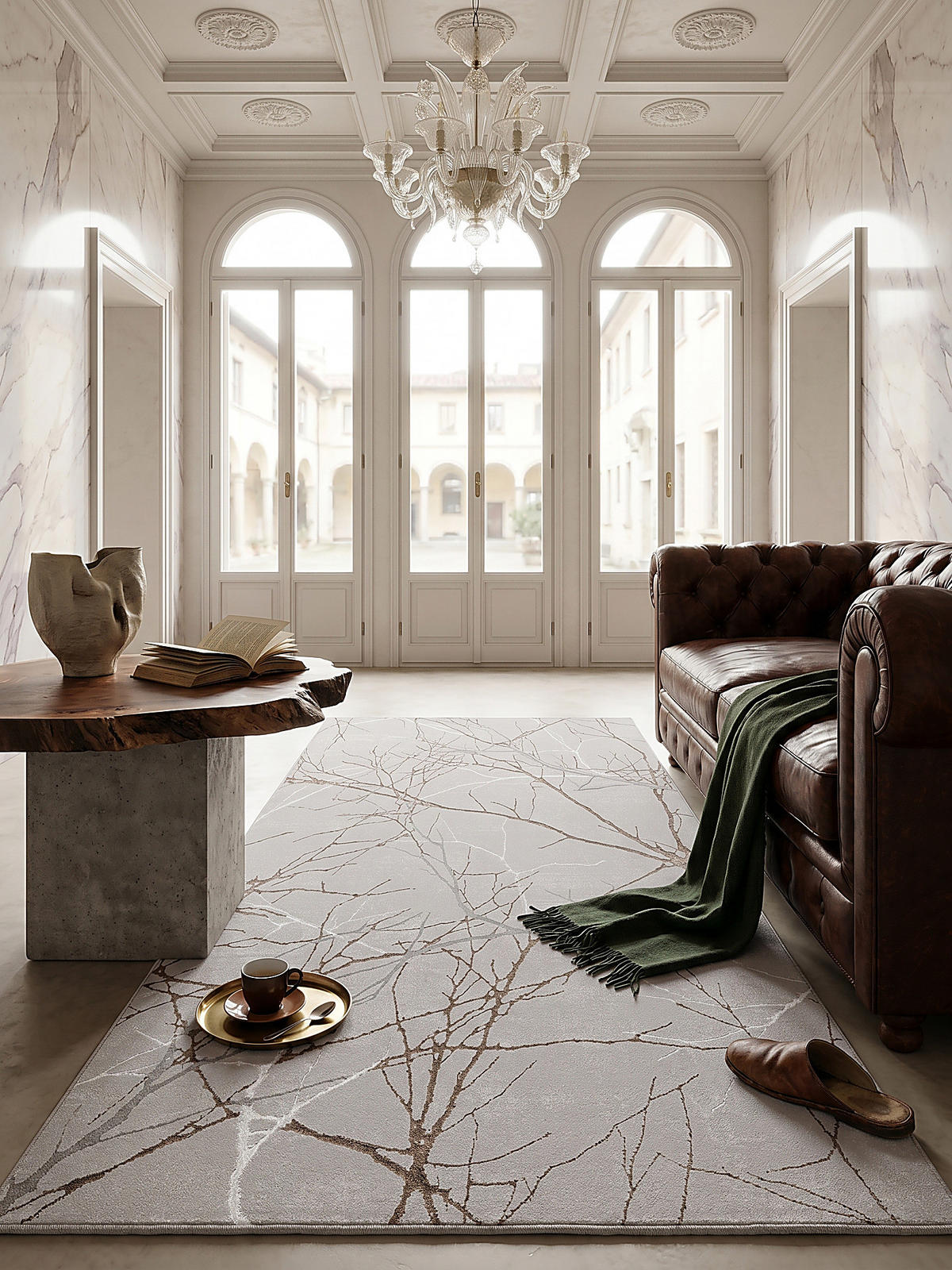 TEPPICHLÄUFER Abstrakt KAVALA Polyester Grau 80 x 300 cm - Grau, Textil (80/300cm) - KADIMA DESIGN
