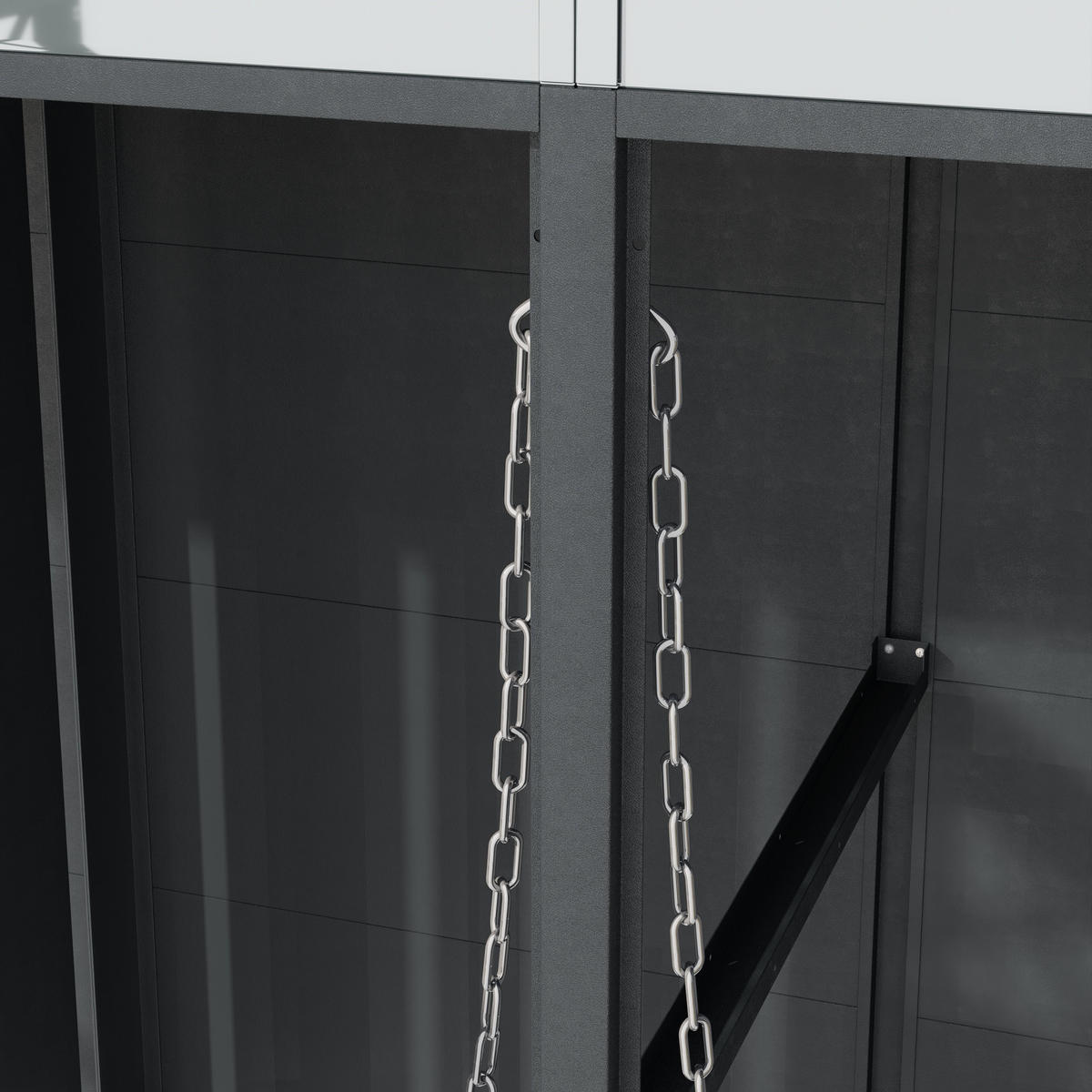 MÜLLTONNENBOX 4 Türen abschließbar Pflanzdach Belüftung - Multicolor, Metall (160/163/264cm) - FLIEKS