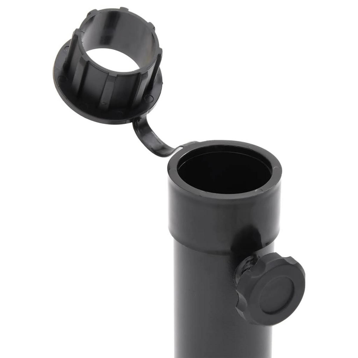 SONNENSCHIRMSTÄNDER Für Ø38/48 Mm Mast Mattschwarz Stahl - Schwarz, Metall (12.5/12.5cm) - vidaXL