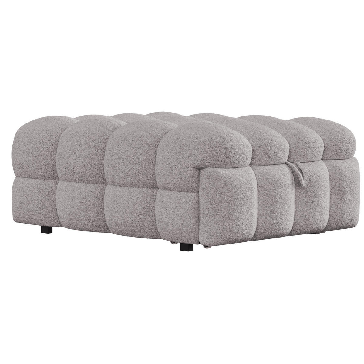 SCHLAFSOFA 2-in-1 aus Teddy-Stoff, ausziehbar, 183/76/42 cm, Grau - Grau, Textil (76/42/183cm) - Redom
