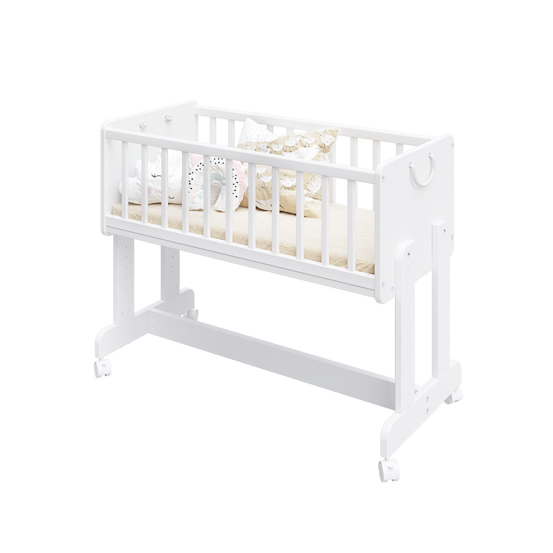 BEISTELLBETT Ornella, Wiege 5 in 1 inkl. Matratze Weiß - Weiß, Holz (40/90cm) - Premiers Moments