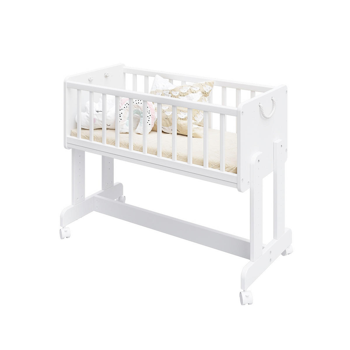 BEISTELLBETT Ornella, Wiege 5 in 1 inkl. Matratze Weiß - Weiß, Holz (40/90cm) - Premiers Moments