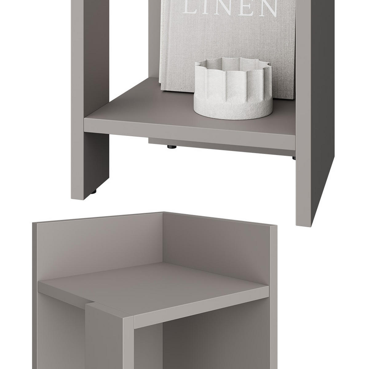 NACHTTISCH Lenar Greige 27 x 60 cm - Greige, Holzwerkstoff (27/60/25cm) - Vicco