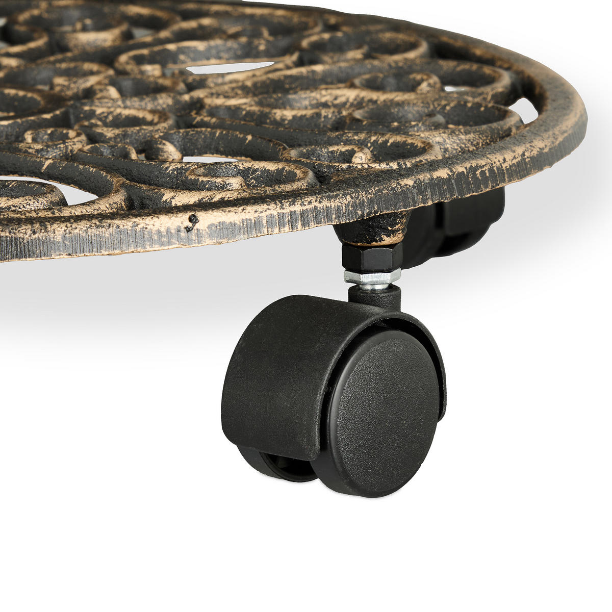 2xPFLANZENROLLER - Schwarz, Kunststoff/Metall (34/7.5/34cm) - Relaxdays