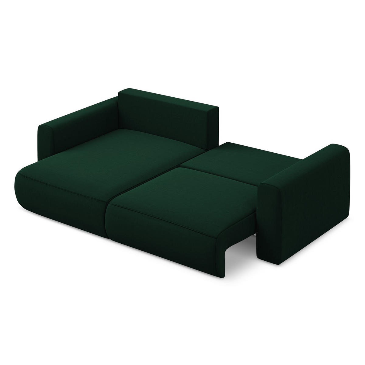 ECKSOFA mit Schlaffunktion Samt Stoff Grün - Dunkelgrün/Schwarz, Kunststoff/Textil (149/240cm) - LaMiaSofa