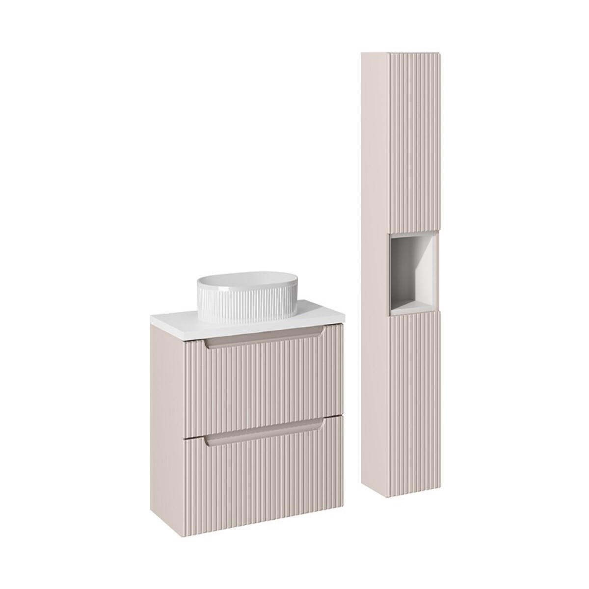 Milaros Markt Badmöbel-Set Kaschmir, Weiß 80x57x40 cm