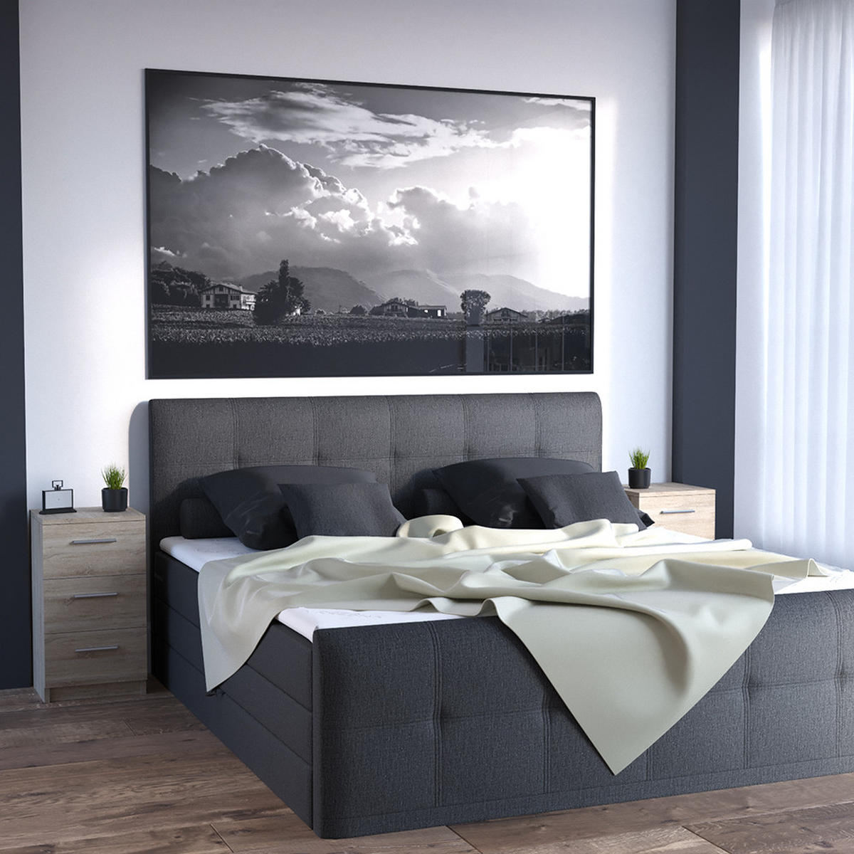 NACHTTISCH Sonoma 38 x 66 cm - Braun/Sonoma Eiche, Holzwerkstoff (38/66/35cm) - Vicco