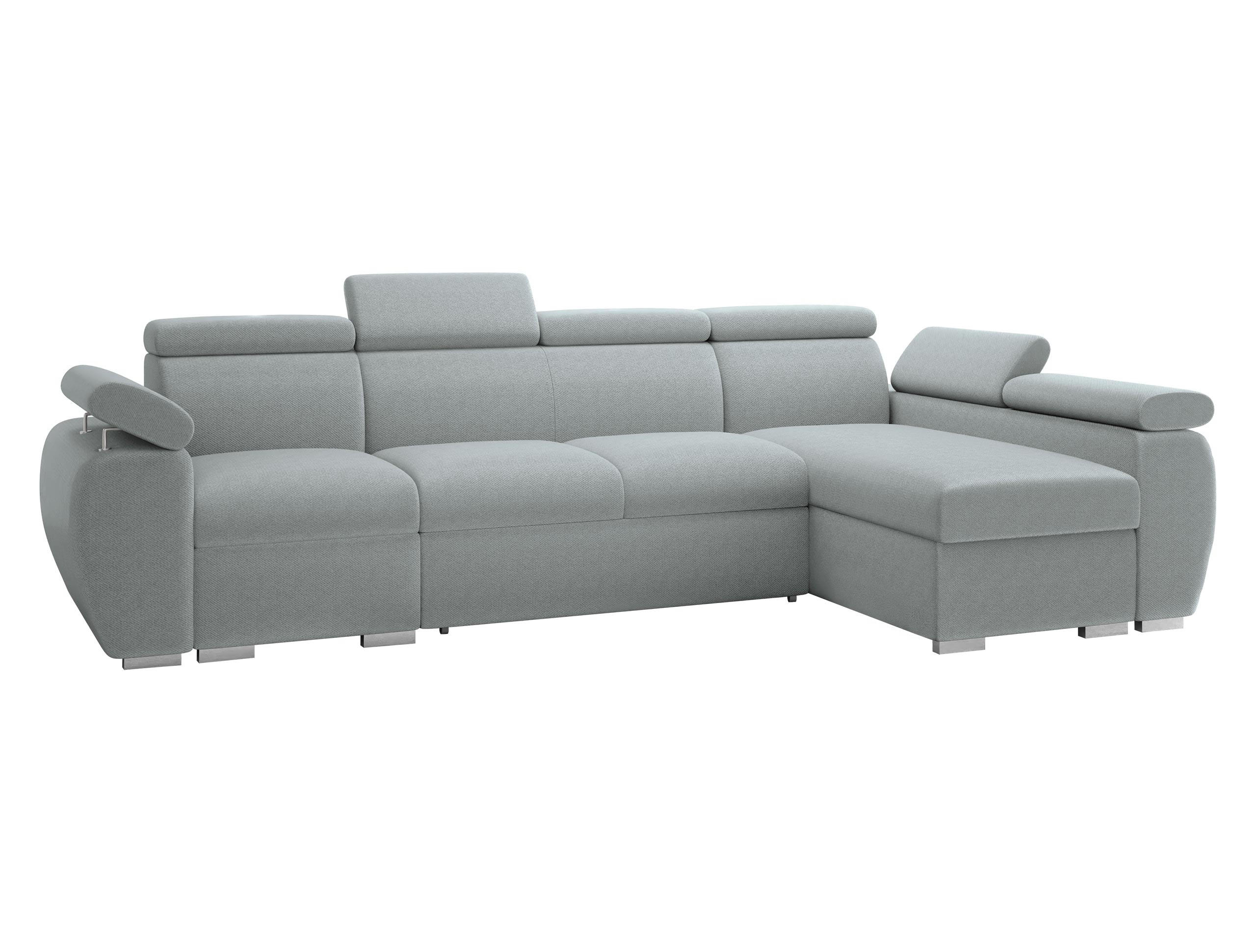 ECKSOFA Boston LCP, Seite: Rechts 1P(65)+2R+LCP - Silberfarben/Hellgrau, Holz/Textil (320/170cm) - MIRJAN24