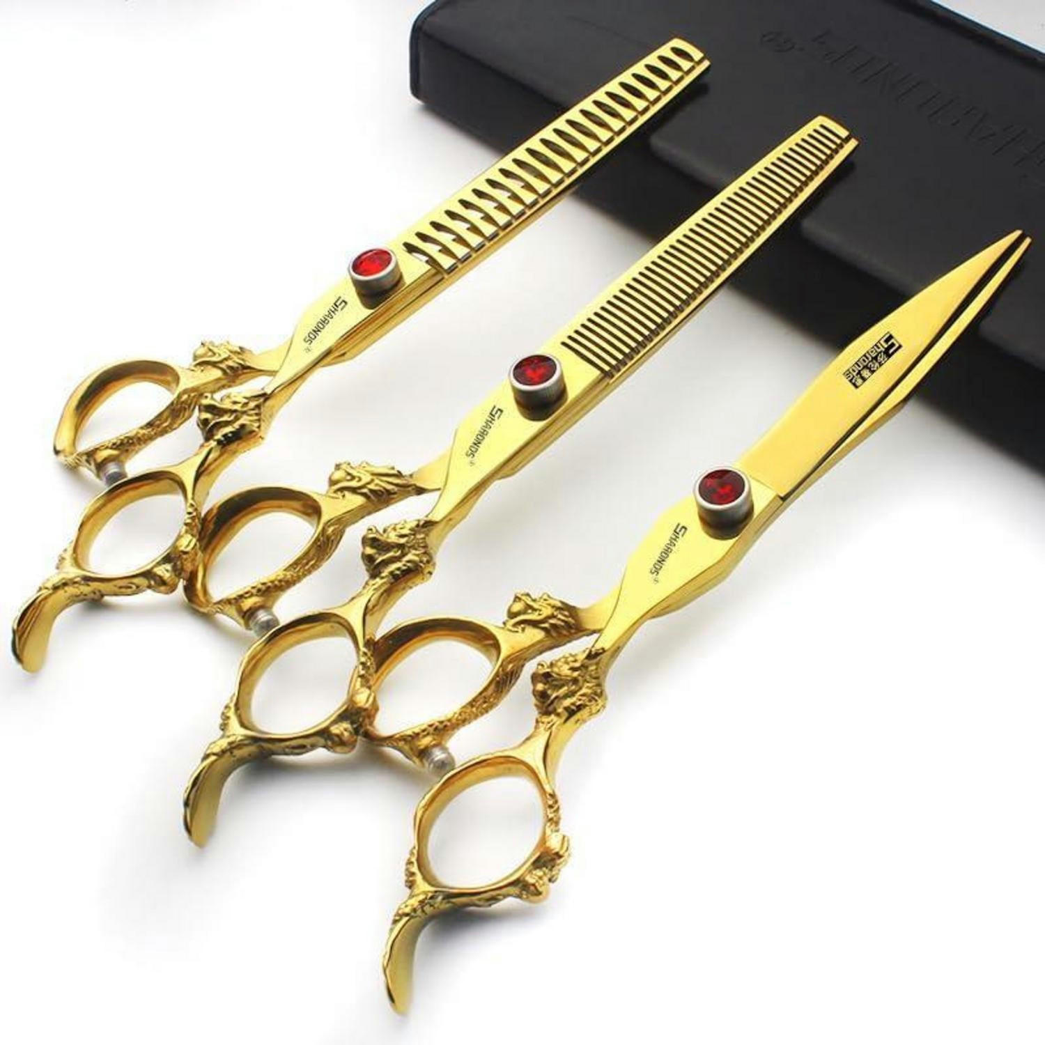 HAARSCHERE 7-teiliges Set - Goldfarben, Metall (5/1/17.7cm)