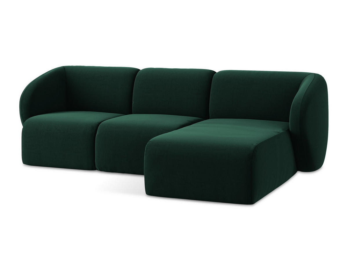 ECKSOFA Rechts Bouclé Stoff Grau - Hellgrau/Schwarz, Holzwerkstoff/Kunststoff (248/166cm) - Makamii