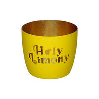 TEELICHTHALTER Madras M, Holy Limony, Eisen, Neon Gelb / Gold, H 8.5 cm - Multicolor, Metall (10cm) - Gift Company