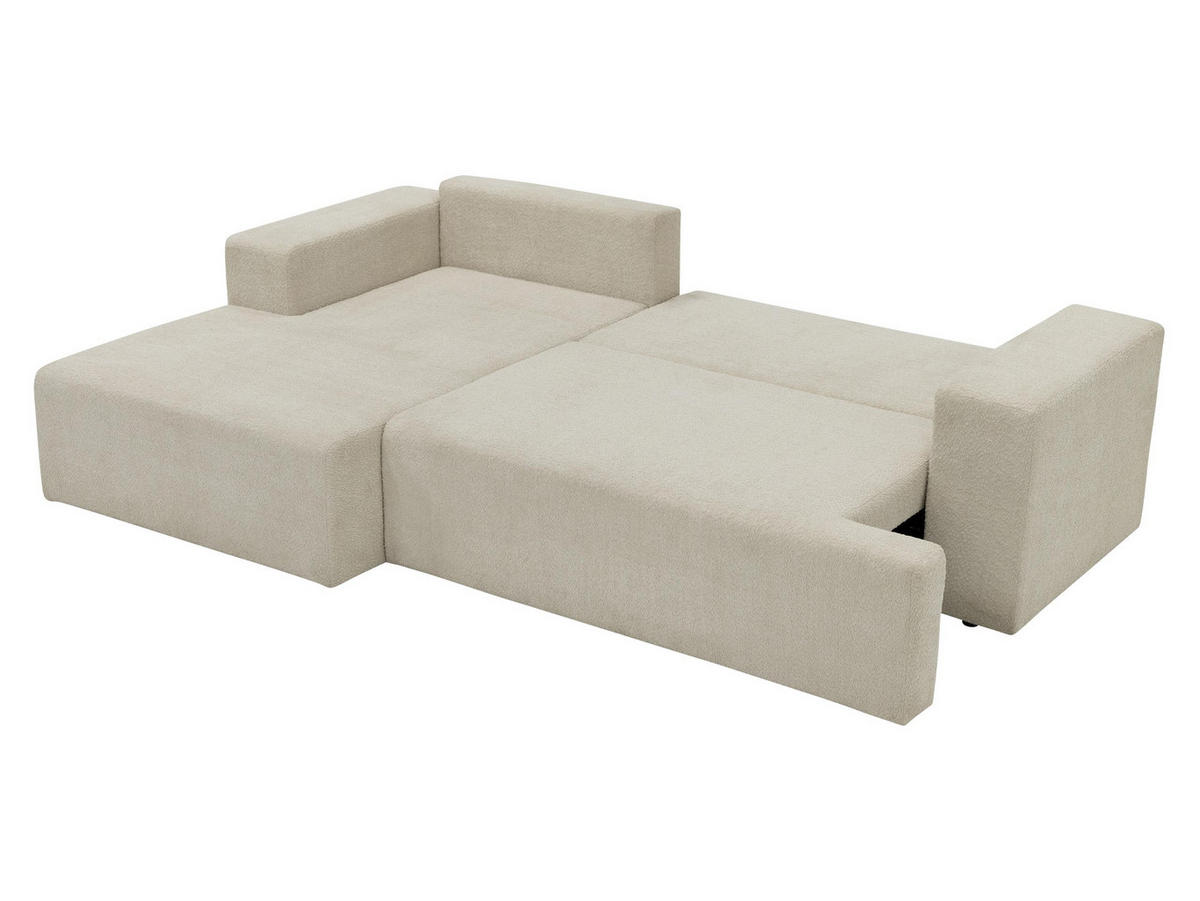 ECKSOFA Mivo, Seite: Links - Beige/Schwarz, Holz/Kunststoff (266/163cm) - MIRJAN24