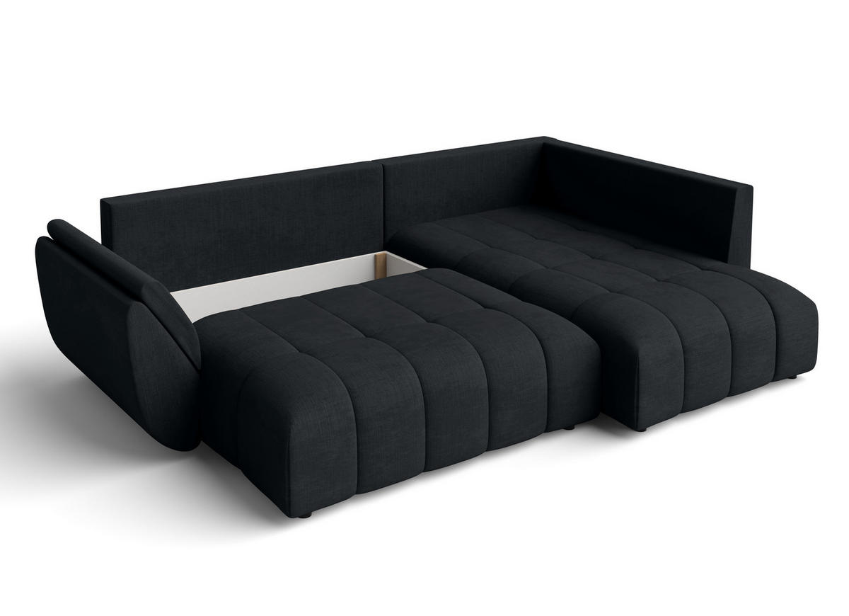 ECKSOFA L Form Kayseri Anthrazit 266/190/86 cm – mit Bettkasten - Schwarz, Kunststoff/Textil (266/190cm) - AX Living