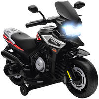 ELEKTRO-MOTORRAD Kinder 6V mit 2 Hilfsrädern, Schwarz - Schwarz, Kunststoff (85.5/44.5/56cm) - AIYAPLAY