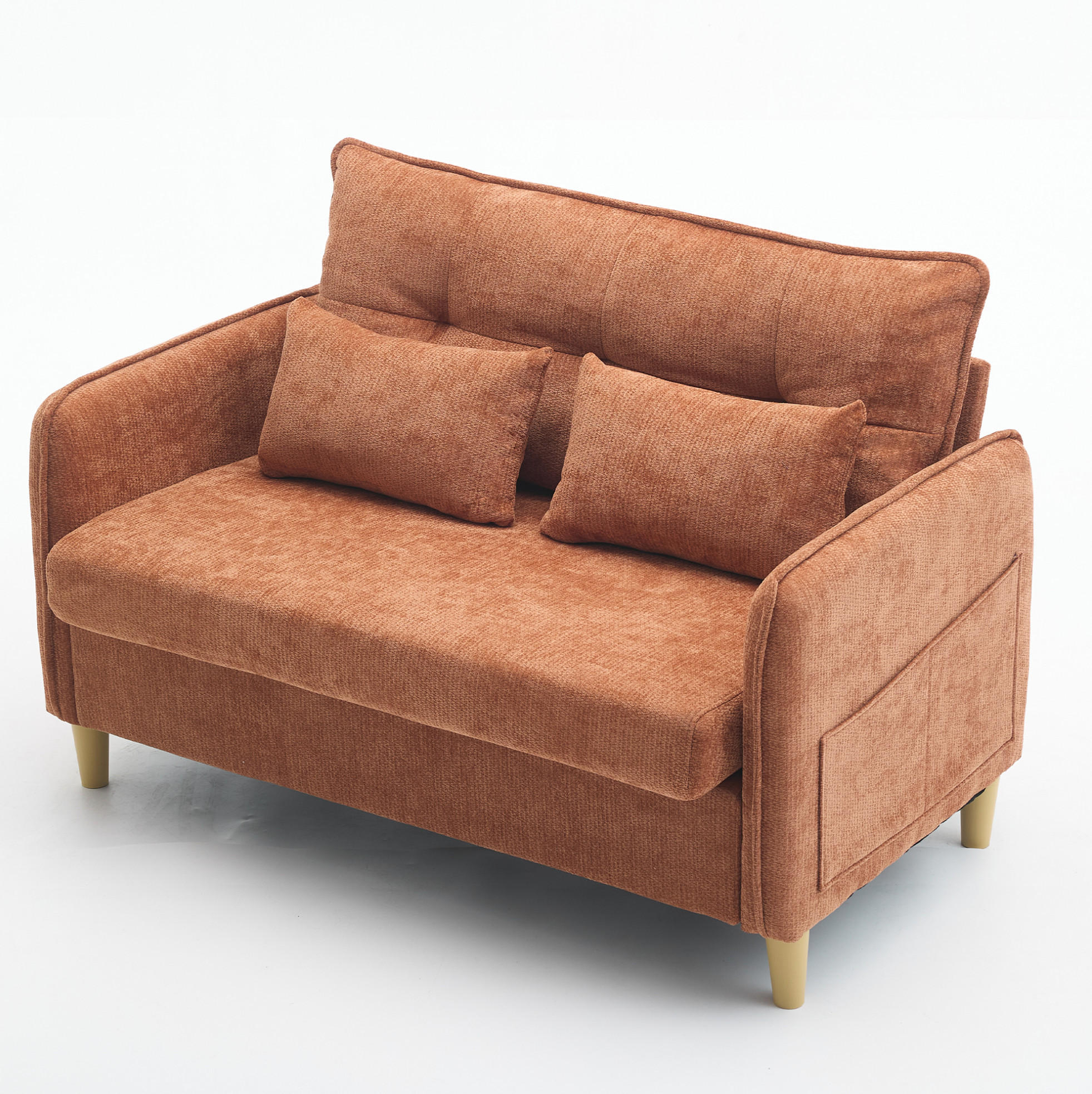 SOFA 2-Sitzer mit Armlehnen 127 cm Brown - Braun, Holzwerkstoff (127/83/75.5cm) - Meubliv