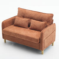 SOFA 2-Sitzer mit Armlehnen 127 cm Brown - Braun, Holzwerkstoff (127/83/75.5cm) - Meubliv