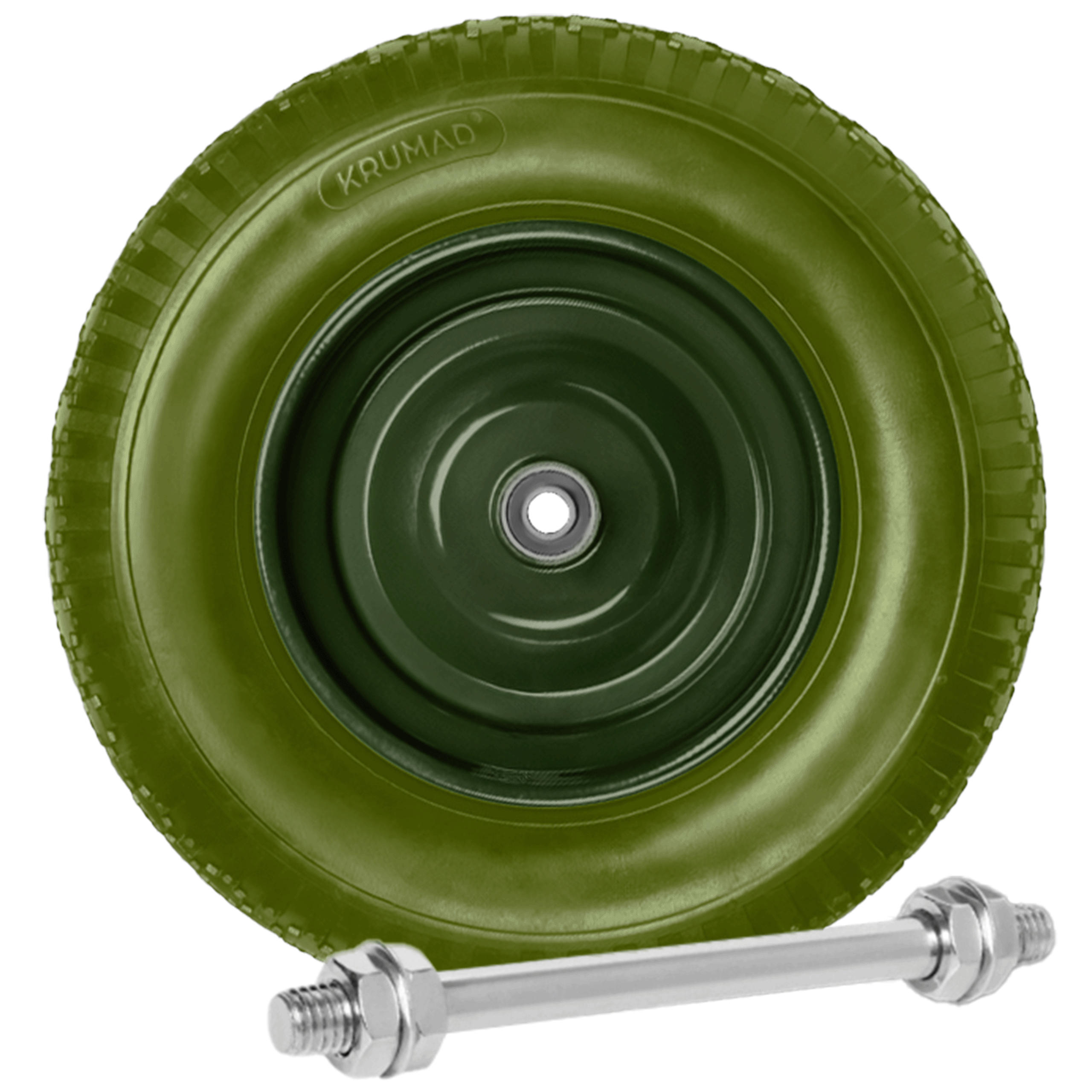 SCHUBKARRENRAD Luftreifen mit Schlauch Grün - Grün, Kunststoff (39/39/9.5cm) - KRUMAD