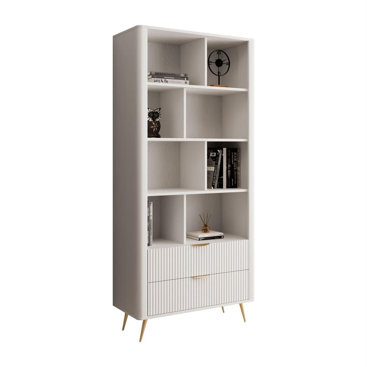 REGAL SCARLETT MIT SCHUBLADEN BEIGE + GOLD - Beige, Holzwerkstoff (88/193.8/38cm) - Lookway