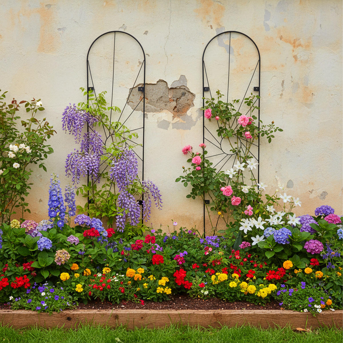 2XRANKGITTER - Schwarz, Metall (38/140/1cm) - Relaxdays